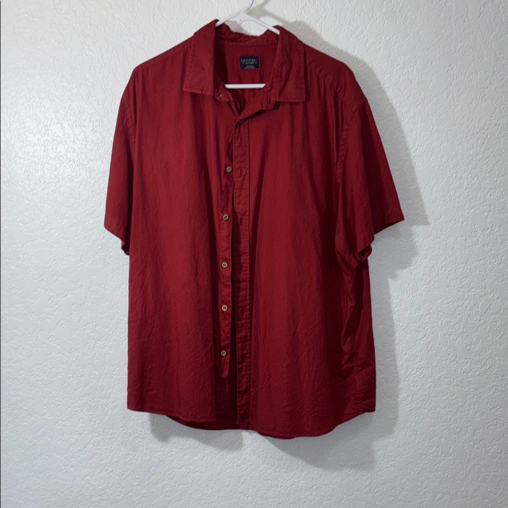 Un tuck it. Rich Red Casual Button Down Shirt